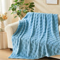 NEWCOSPLAY Super Soft Throw Blanket Blue Premium Silky Flannel Fleece 3D Checkered Lightweight Bed Blanket All Season Use (Blue Checkered, Throw(50"x70")) - color: Blue Checkered, size: Throw(50"x70")