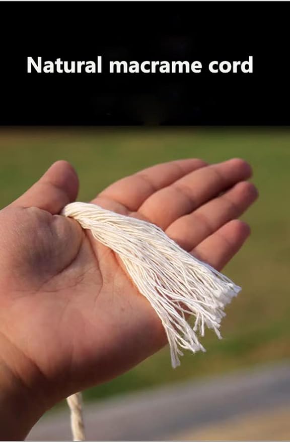 Flipped 100% Natural Macrame Cotton Cord, 6mm x 55 Yards Twine String Colored Cotton Rope Craft Cord for DIY Crafts Knitting Plant Hangers Christmas Wedding Decor (Beige, 6mm55yards)