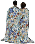 Pure Country Weavers William Morris Golden Lily Blue Blanket - Arts & Crafts - Gift Tapestry Throw Woven from Cotton - Made in the USA (72x54) - color: Blue, size: Large
