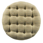 HomePop 25" Button Tufted Round Storage Ottoman - Tan & Cream Tweed - color: Tan and Cream Tweed