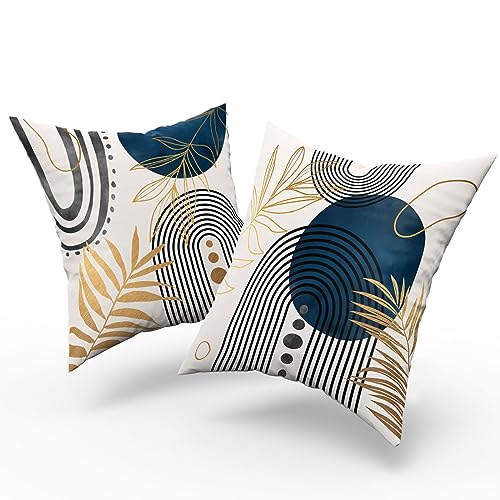 Grey and Blue Throw Pillows Boho Pillow Covers 20x20 Abstract Geometric Pillow Covers Mid Century Modern Decor for Sofa Bed Living Room Couch Set of 4 - color: Blueboho, size: 20" x 20" (Pack of 4)