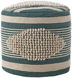 Foamma Pouf Ottoman Teal, 16"x16"x16" - Cylindrical Ottoman Foot Rest for Living Room and Bedroom, Pouf Footstool, Foot Rest for Couch, Boho Furniture for Home