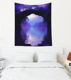 EMMTEEY Landscape Tapestry Romantic Purple Lake 50X60 Inch Vertical Tapestry Wall Art Hanging Tapetries for Bedroom Living Room Dorm Décor