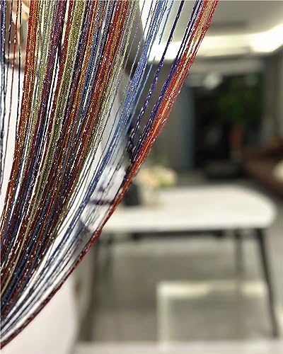 ave split Decorative Door String Curtain Wall Panel Fringe Window Room Divider Blind Divider Tassel Screen Home 100cm*200cm (Colorful18) - color: Colorful18