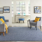 Nourison Home Positano Navy Blue 2'2" x 10' Area Rug - Easy Clean, Non Shedding, Bed Room, Living Room, Dining Room, Kitchen (10' Runner) - color: Navy Blue, size: 2'2" x 10' (Runner)