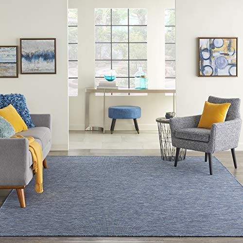 Nourison Home Positano Navy Blue 2'2" x 10' Area Rug - Easy Clean, Non Shedding, Bed Room, Living Room, Dining Room, Kitchen (10' Runner) - color: Navy Blue, size: 2'2" x 10' (Runner)