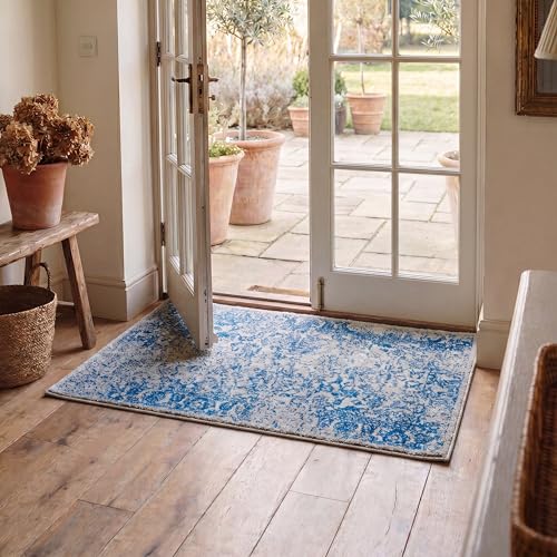 SAFAVIEH Adirondack Collection Accent Rug - 2'6" x 4', Grey & Blue, Distressed Vintage Floral Design, Non-Shedding & Easy to Clean, Ideal for Front Door, Kitchen, Entryway, Foyer (ADR109A) - color: Grey/Blue, size: 2'6" x 4' (Rectangular)