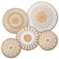Crafts Central Boho Wall Basket Decor with Included Wall Hooks – Rattan Hand Crafted Wall Art - Bohemian Rustic Home Décor for Kitchen, Living Room, and Bedroom - Set of 5 Woven Baskets