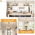 Large Boho Rattan Chandelier,Farmhouse Chandelier for Dining Room Modern Pendant Light Fixture 5-Light Hand Woven Pendant Light Rustic Ceiling - size: 19.5''