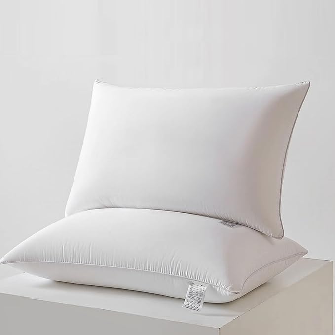 Shatex Soft Bed Pillows Available for All Season, Pillows for Sleeping Queen Size Relieve Cervical Fatigue Ergonomic Pillow Ultra Cozy and Breathable, 1 Pack, White