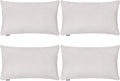 Thmyo 4-Pack 100% Cotton Lumbar Comfortable Solid Decorative Throw Pillow Case Rectangle Cushion Cover Sublimation Blank Pillow Covers DIY Throw Pillowcase(12x20inch/30x50cm,Light Silver Grey)