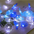 Starryfill Beach Theme 36 LED String Lights Jellyfish Seahorse Starfish 12.96ft Battery Operated Waterproof Cold White with Remote Control and Timer for Patio Wedding Nursery Bedroom Party Birthday - color: Jellyfish