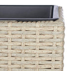 SAFAVIEH Outdoor - Rita Beige Wicker 3-Tier Plant Stand with Baskets, Vertical Flower Rack Planter Shelf for Patio, Balcony, Garden, 32.28"W x 11.02"D x 24.8"H (PAT7705B) - color: Beige