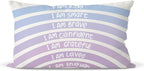 QIYUHOY Boho Rainbow Classroom Throw Pillow Covers, Book Center Calming Corner Playroom Decor Pillow Case, Purple Pillow Cover, I Am Kind Smart Brave Confidence 12x20 Inch Pillowcase(Royal Purple)