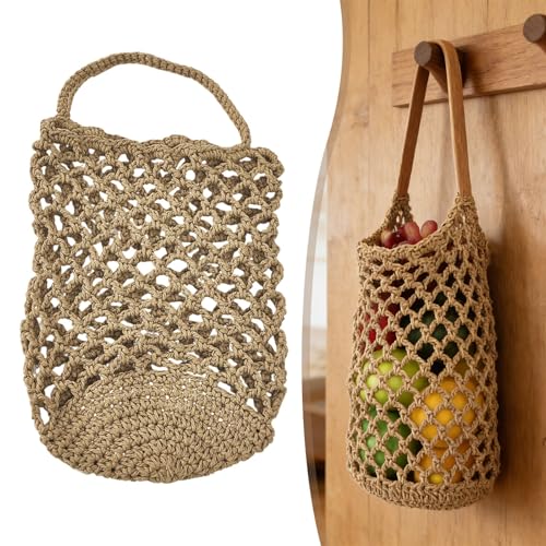 Macrame Wall Plant Hanger, Cotton Rope Hanging Planter Basket, Boho Style, for Home Decor Bedroom Window Farmhouse (Brown-5.11in) - color: Brown-5.11in