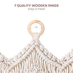 Osunnus Macrame Wall Hanging Macrame Valance Curtain for Window Doorway 40" x 30" Boho Macrame Wall Tapestry Decor with Tassel, 2 Panels