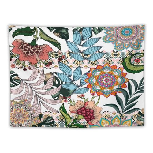 Houselerax Boho Vintage Flower Tapestry Wall hanging,Bohemian Blossom Tapestries, Multi Color Tapestry for Bedroom Home Hippie Wall Decor 40"x30" - color: Boho Floral-7, size: W40xL30in
