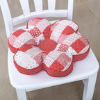 vctops Flower Shaped Chair Pad Farmhouse Floral Print Chair Seat Cushion Pad Soft Comfy Cotton Cushion Pillow (302 Red, 16"x16") - color: 302 Red