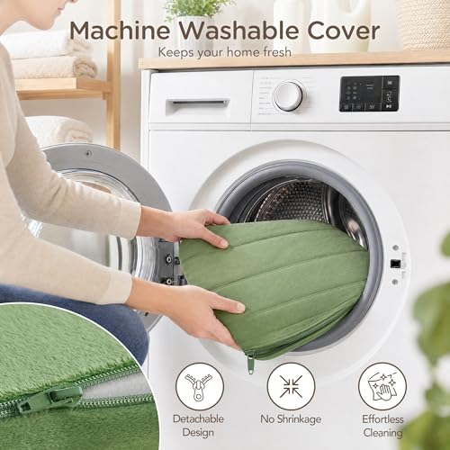 Codi Thick Replacement Couch Cushions, Upholstery Foam with Washable Covers for Sofa Cushion Chair Meditation - 24 × 24 × 5 Inch, High Density Foam, Green - color: Green, size: 24 Inch (Pack of 1)