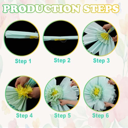 Giegxin 6 Pcs 31.5", 24" Pastel Giant Paper Flower Colorful Large Tissue Paper Flower for Wall Big Pastel Floral Decorations for Wall Wedding Bridal Shower Baby Shower Mexican Fiesta Crepe Birthday - color: Pastel, size: 31.5", 24"