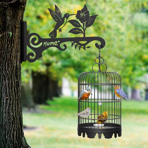 Metal Plant Hooks (2-Pack) - Decorative Wall Hangers with Bird Design for Indoor & Outdoor Use - Hanging Brackets for Plants, Flower Baskets, Bird Feeders, Lanterns - Patio, Garden, Home Decor - style: 2 Pcak Bird