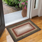 RUGSREAL Entry Rug 2x3 Small Rug Machine Washable Bedroom Area Rug Non Slip Bathroom Mat Stain Resistant Farmhouse Carpet Modern Rustic Throw Carpet for Living Room Dining Room, Crimson/Earthy - color: Crimson/Earthy, size: 2' x 3' (Rectangular)