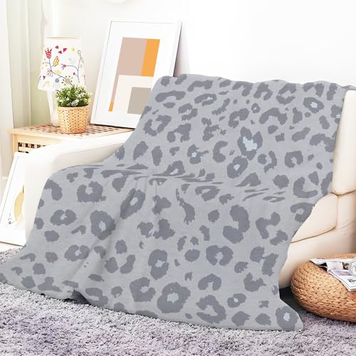Throw Blanket for Couch, 300GSM Warm Soft Cozy Flannel Blanket, Cute Blanket for All Seasons Bedroom Home Decor Gifts, Luxury Grey Leopard 50x60 Inches - color: Luxury Grey Leopard