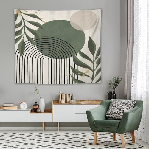 Boho Leaf Tapestry,Mid Century Abstract Leaves Tropical Palm Botanical Modern Minimalist Wall Hanging Neutral Home Decor Art for Living Room Bedroom Dorm 40"x30" - color: Boho Leaf-19, size: W40xL30in