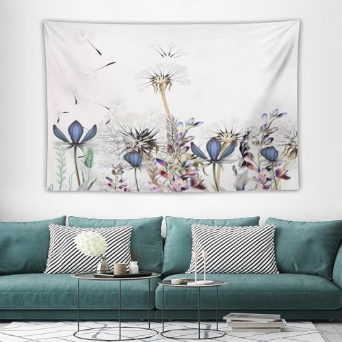 Kurtect Nature Dandelion Tapestry,Spring Plants Colorful Floral Botanical Theme Print Tapestries for Living Room Party Beach Picnic Blankets Tablecloths Wall Decor, 40x60 in - color: Flower-3, size: 60"L x 40"W