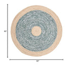 SAFAVIEH Cape Cod Collection 5' Round Rust / Natural CAP210P Handmade Braided Jute & Cotton Area Rug - color: Rust/Natural, size: 5' (Round)