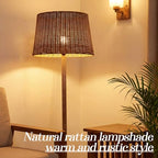 1 Pack Natural Rattan Spider Boho Lamp Shade Handwoven Indonesian Rattan, Large Wicker Woven Lampshade for Table & Floor, Boho Decor (13" Top × 16" Bottom × 11" Slant,Frustum Shape) - size: 13" Top × 16" Bottom × 11" Slant