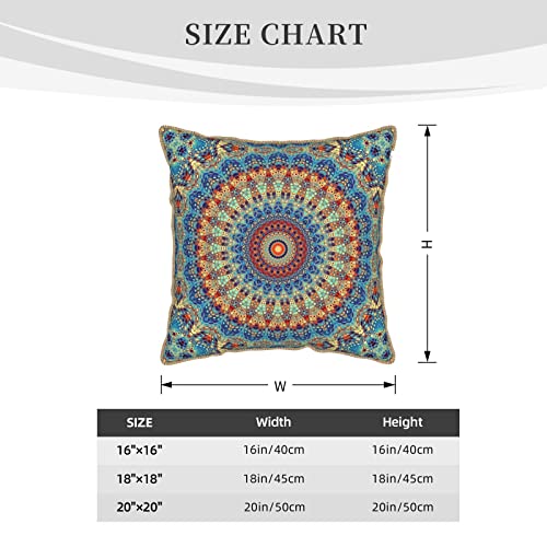 Boho Mandala Floral Velvet Throw Pillow Covers Home Deco Pillowcase Square Pillow Case Cushion Cover for Bed Sofa Living Room Car Indoor and Outdoor 18"X18" - color: Boho Mandala, size: 18" x 18" (Pack of 1)