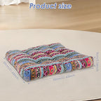 Boho Floor Pillow, Large Meditation Pillows for Adults, Meditation Mat Washable, Soft Meditation Cushion for Yoga Living Room Tatami Sitting Home Decor (Style 1)