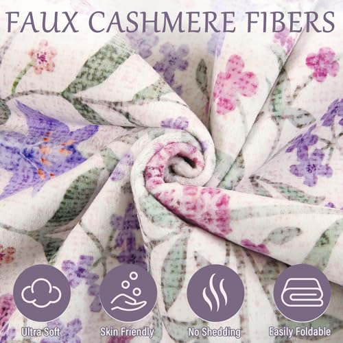 Amearea Purple Runner Rugs for Hallway, 2x6 Feet Area Rugs for Bedroom Girls, Washable Floral Collection Bedside Rugs Low Pile Print Carpet, Kids Room Entrance Kitchen Living Room Decor - color: Purple, size: 2x6 Feet