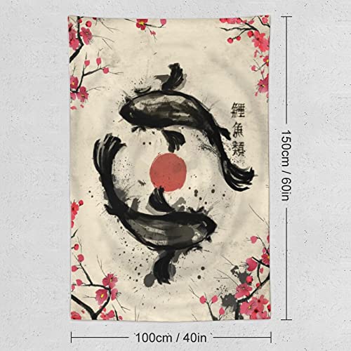 JOKIMAL Japanese Koi Fish Wall Art Tapestry Yin Yang Poster Tapestry 40"x60" for LivingRoom, Bedroom Decor - color: Koi Fish