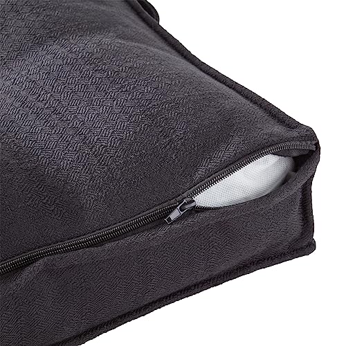 South Pine Porch Mila Square Tufted Pillow Style Dog Bed, Black, Medium (32" x 32") - color: Black, size: Medium (32" x 32")