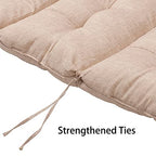 Magpie Fabrics Indoor Outdoor Tufted High Back Chair Cushion Set of 2, Waterproof All-Weather Deep Seating Rocking Chair Patio Garden Chaise Lounge Sun Lounger Chair Cushions(Beige Linen) - color: Beige Linen