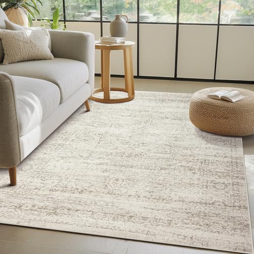 Srugn Washable Rugs 4x6 Area Rugs for Living Room,Bedroom,Kids Room,Nursery- Ultra Soft Faux Wool Small Carpets,Non Slip&Non-Shedding Low Pile Vintage Print Rugs for Enterway,Home Office Decor - color: Beige-ivory-cream-brown-camel, size: 4' x 6' (Rectang