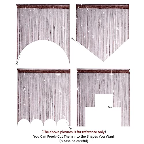 Hysenm 2 Pack 39 x 79 Inch Beaded Curtain String Door Curtains, Hippie Room Decor Closet Beaded Curtains for Doorway, Room Divider Privacy Decor, Boho Home Decoration for Bedroom, Party, Brown - color: Brown