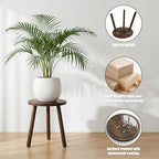 Wood Plant Stands Indoor, Updated Single Plant Stand Modern Plant Table for Large Plants, Wooden Plant Stool, Tall Plant Holder Small Round Side for Living Room, Balcony, Office (Dark Brown) - color: Dark Brown
