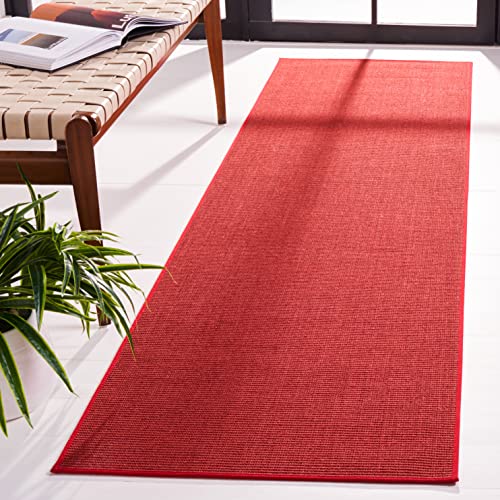 Martha Stewart x SAFAVIEH Area Rug Collection - 2'3" x 8' Runner, Red, Sisal & Jute, Farmhouse Style, Ideal for Living Room, Bedroom, Foyer, Hallway (MSR9501Q) - color: Red, size: 2'3" x 8' (Runner)