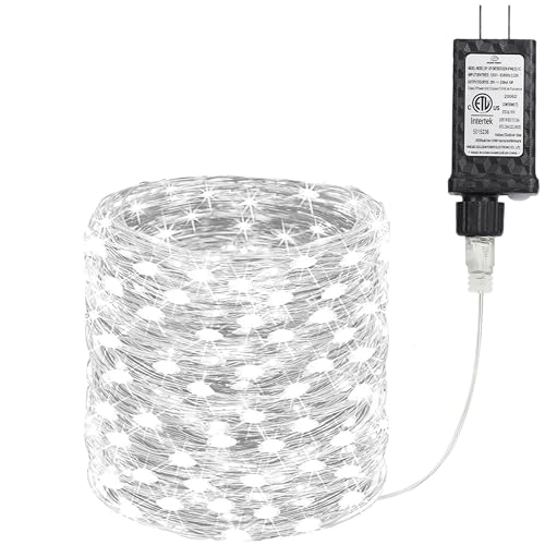 Joomer Fairy String Lights 66FT 200 LEDs Plug in Fairy Lights Indoor Copper Wire String Light DIY for Bedroom, Parties, Wedding, Christmas, Outdoor, Indoor Decoration (White, Non-Connectable) - color: White, size: 200led