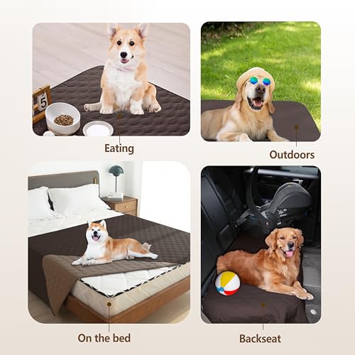 gogobunny 100% Double Sided Waterproof Dog Blanket Soft Pet Bed Cover Reversible Protect Furniture Couch Sofa Car for Puppy Dog Cat (Dark Coffee/Light Coffee, 30x30 Inch (Pack of 1)) - color: Dark Coffee/Light Coffee, size: 30x30 Inch (Pack of 1)