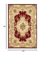 Unique Loom Versailles Collection Area Rug - Charles (5' 3" x 8' Rectangle Red/Cream) - color: Burgundy/ Ivory, size: 5'3" x 8' (Rectangular)