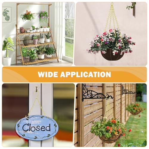 garini 6 Pack, 23 Inch Hanging Baskets Chain, Gold Hanging Chains with Hooks, Replacement Plant Hangers for Planters, Bird Feeders and Lanterns - color: Gold, size: 6P