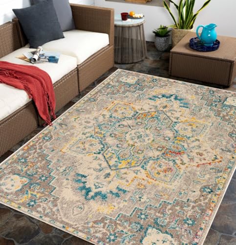 Oriental Distressed Brown 2x3 Boho Rug for Living Room Bedroom Diningroom Playroom Large Washabel Area Rugs Rustic Non Slip Thin Office Kitchen Indoor Outdoor Carpet Mat - color: K, size: 2x3ft