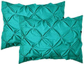 Elegant Comfort 2-Pack Sham Set Pinch Pleat Design, 1500 Premium Hotel Quality Microfiber, Stylish Design-Easy Care, Wrinkle and Stain Resistant, 2-Piece Sham Set, Pleated Standard/Queen, Turquoise - color: Turquoise, size: 26" x 20" (Pack of 2)