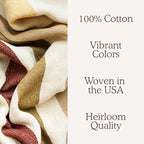Driftwood Trail Striped Afghan Throw Blanket | Thick & Cozy | Cotton USA Made (73x48) - color: Driftwood Trail