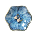 Lotus Leaf Shape Ring Holder Dish, Small Key Bowl, Ceramic Trinket Tray Jewelry Dish Organizing Necklace Earrings for Mom Friend Sister. All Jewelries Are NOT Included. Light Blue. - color: Light Blue-Lotus