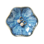 Lotus Leaf Shape Ring Holder Dish, Small Key Bowl, Ceramic Trinket Tray Jewelry Dish Organizing Necklace Earrings for Mom Friend Sister. All Jewelries Are NOT Included. Light Blue. - color: Light Blue-Lotus